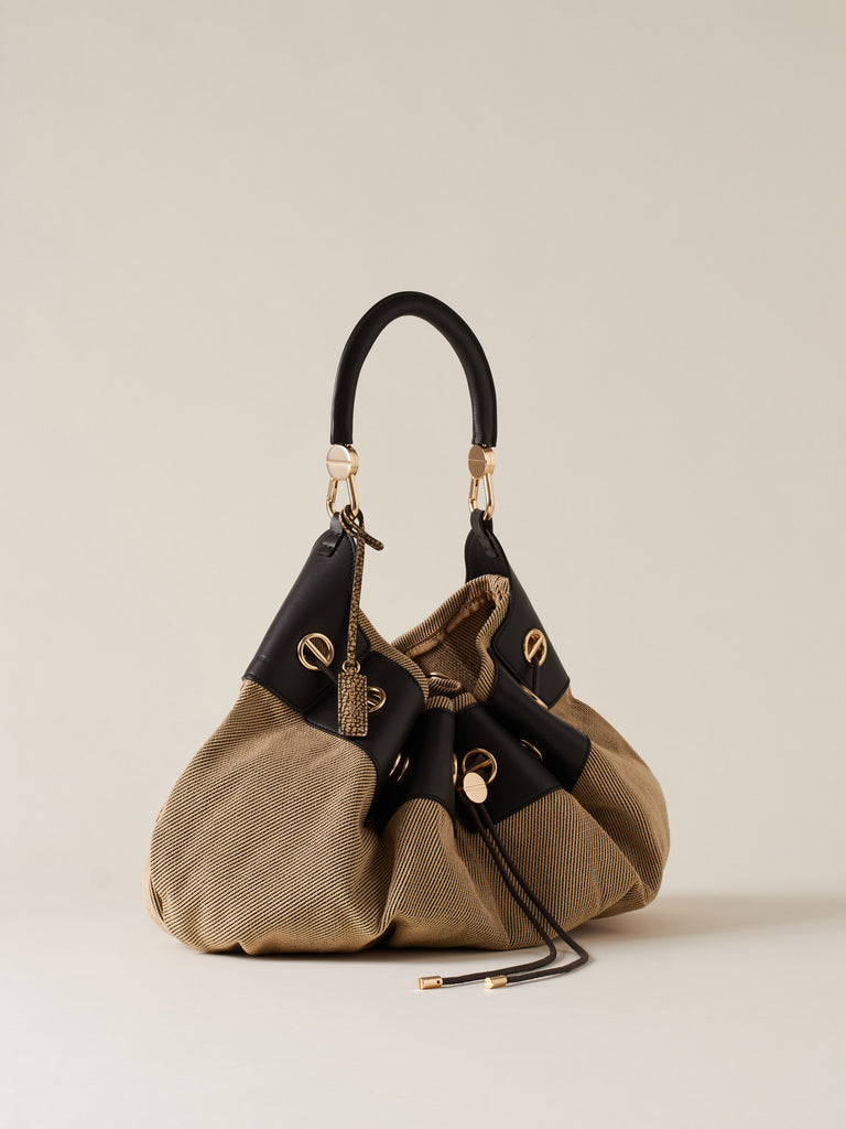 Borsa a spalla in cotone - COLLIER BORSA HOBO LARGE - Borbonese