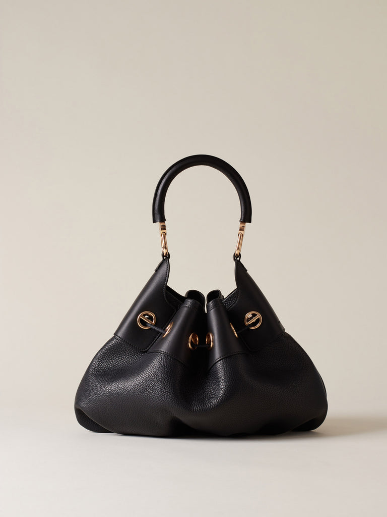 Leather Handbag - COLLIER HOBO BAG MEDIUM - Borbonese