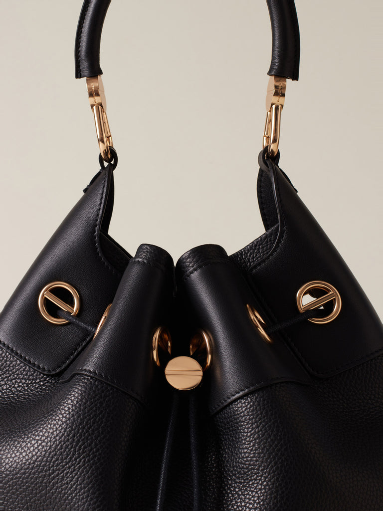 Leather Handbag - COLLIER HOBO BAG MEDIUM - Borbonese