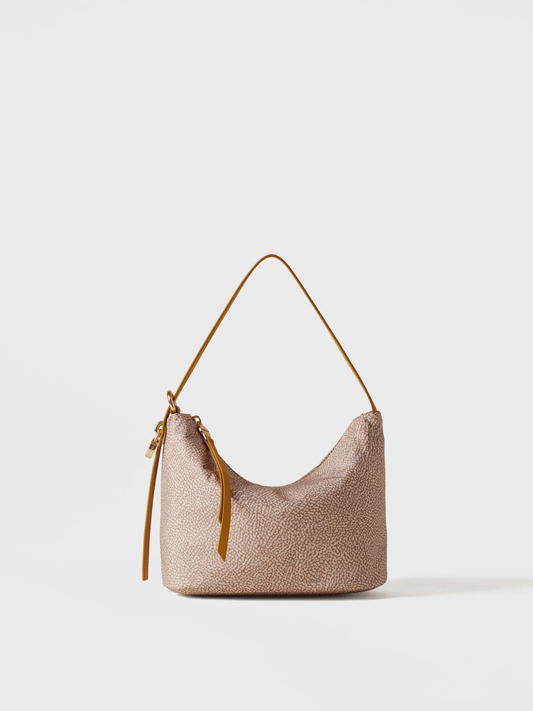 Borsa a spalla in Tessuto riciclato Op e Pelle - PRIVE SECCHIELLO SMALL - Borbonese