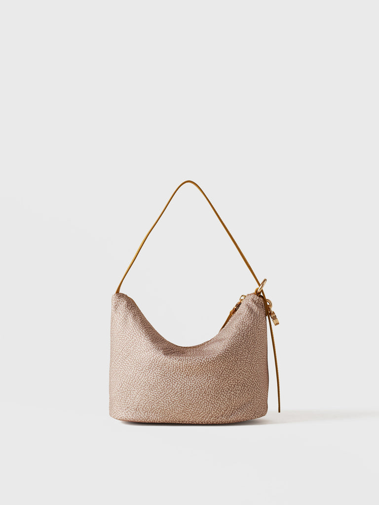 Borsa a spalla in Tessuto riciclato Op e Pelle - PRIVE SECCHIELLO SMALL - Borbonese