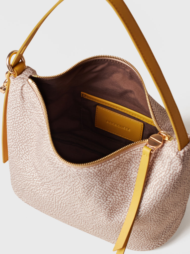 Borsa a spalla in Tessuto riciclato Op e Pelle - PRIVE SECCHIELLO SMALL - Borbonese
