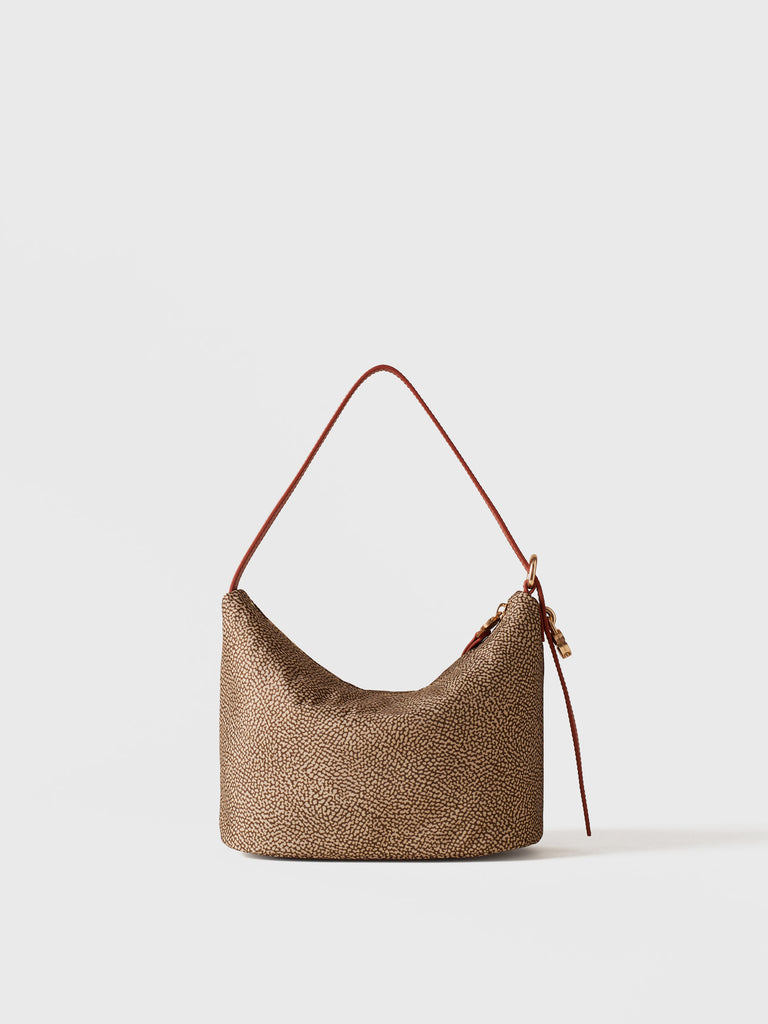 Borsa a spalla in Tessuto riciclato Op e Pelle - PRIVE SECCHIELLO SMALL - Borbonese