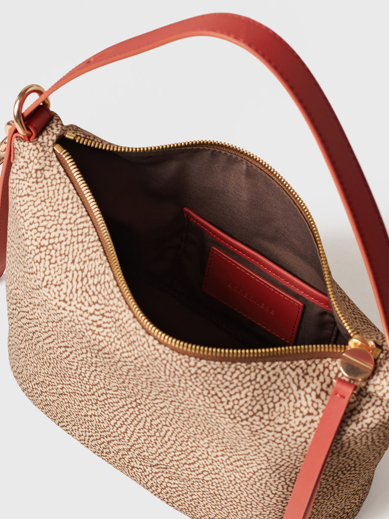 Borsa a spalla in Tessuto riciclato Op e Pelle - PRIVE SECCHIELLO SMALL - Borbonese