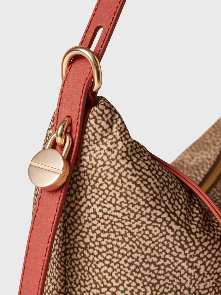 Borsa a spalla in Tessuto riciclato Op e Pelle - PRIVE SECCHIELLO SMALL - Borbonese