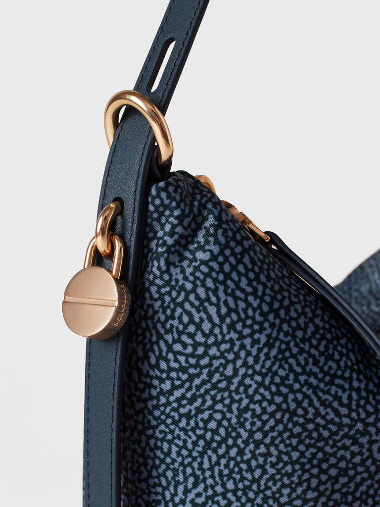Borsa a spalla in Tessuto riciclato Op e Pelle - PRIVE SECCHIELLO SMALL - Borbonese