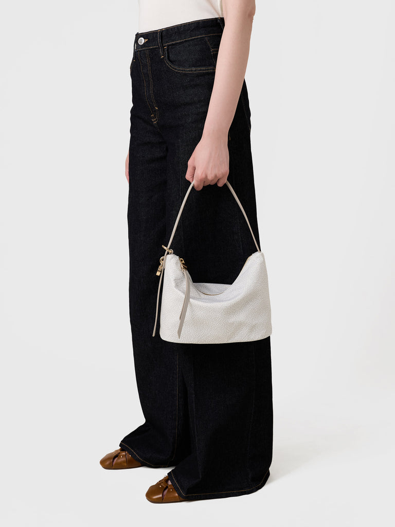Borsa a spalla in Tessuto riciclato Op e Pelle - PRIVE SECCHIELLO SMALL - Borbonese