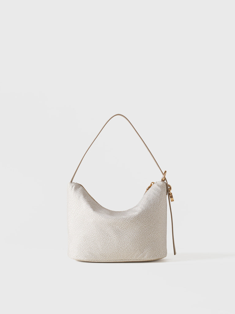 Borsa a spalla in Tessuto riciclato Op e Pelle - PRIVE SECCHIELLO SMALL - Borbonese