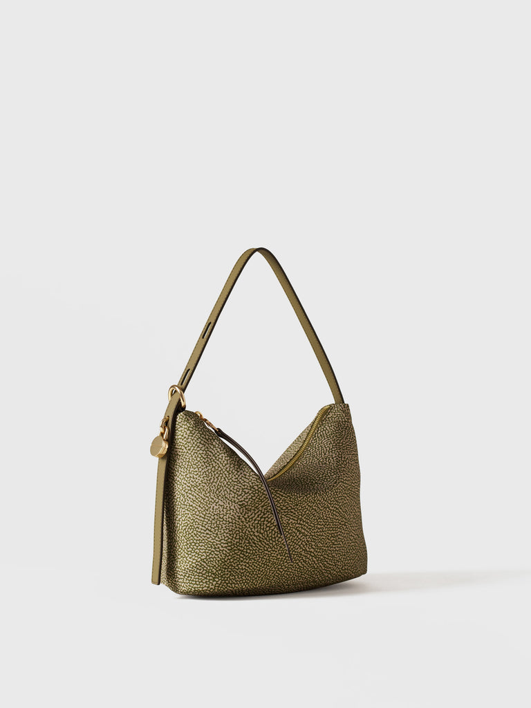 Borsa a spalla in Tessuto riciclato Op e Pelle - PRIVE SECCHIELLO SMALL - Borbonese