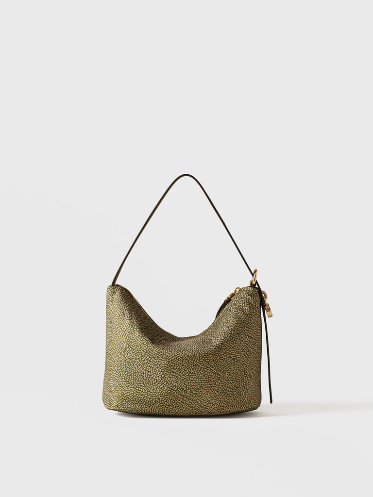 Borsa a spalla in Tessuto riciclato Op e Pelle - PRIVE SECCHIELLO SMALL - Borbonese