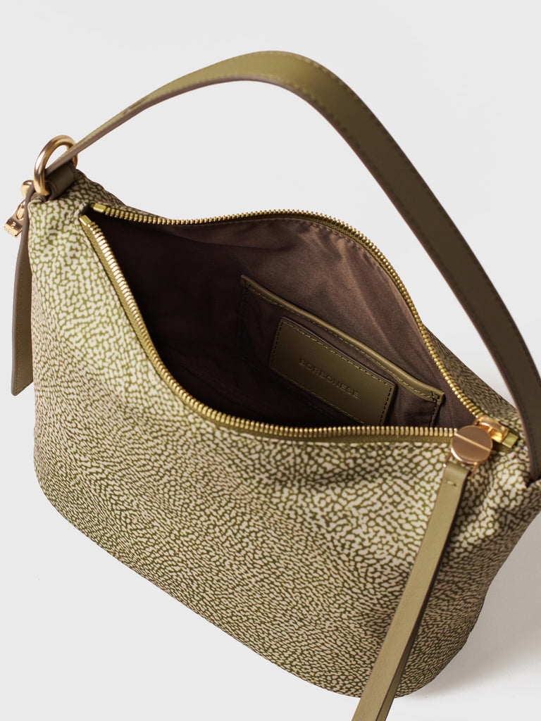 Borsa a spalla in Tessuto riciclato Op e Pelle - PRIVE SECCHIELLO SMALL - Borbonese