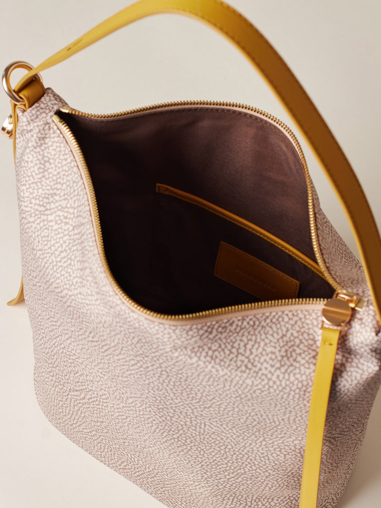 Op Recycled fabric and Leather Shoulder bag - PRIVE BUCKET BAG MEDIUM - Borbonese