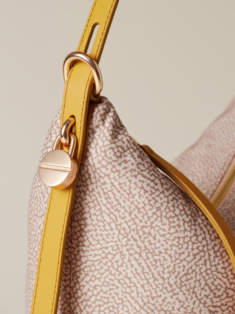 Op Recycled fabric and Leather Shoulder bag - PRIVE BUCKET BAG MEDIUM - Borbonese
