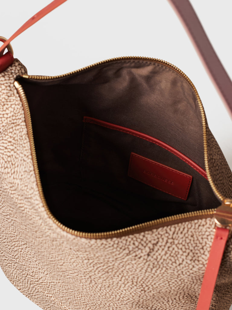 Op Recycled fabric and Leather Shoulder bag - PRIVE BUCKET BAG MEDIUM - Borbonese