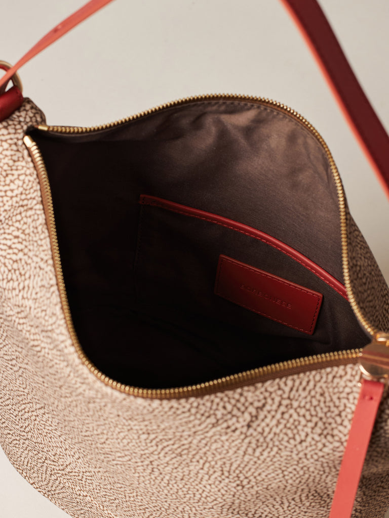 Borsa a spalla in Tessuto riciclato Op e Pelle - PRIVE SECCHIELLO MEDIUM - Borbonese