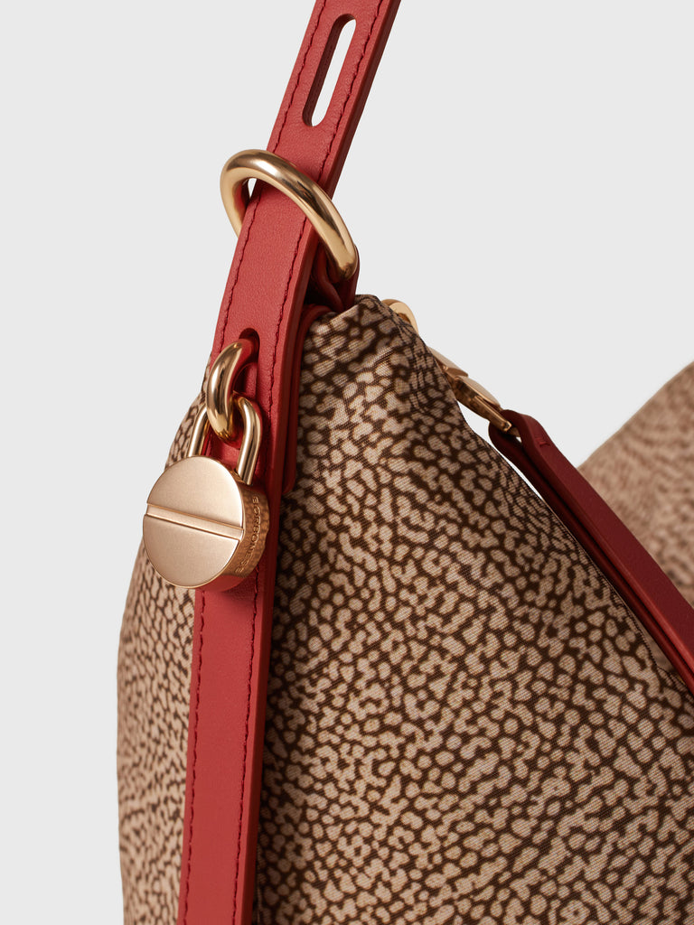 Op Recycled fabric and Leather Shoulder bag - PRIVE BUCKET BAG MEDIUM - Borbonese