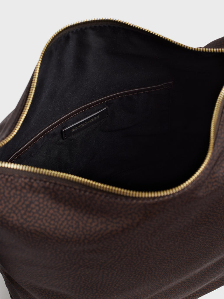 Borsa a spalla in tessuto Op e pelle - PRIVE SECCHIELLO MEDIUM - Borbonese