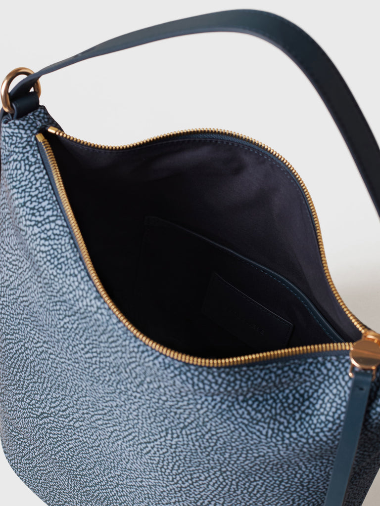 Op Recycled fabric and Leather Shoulder bag - PRIVE BUCKET BAG MEDIUM - Borbonese