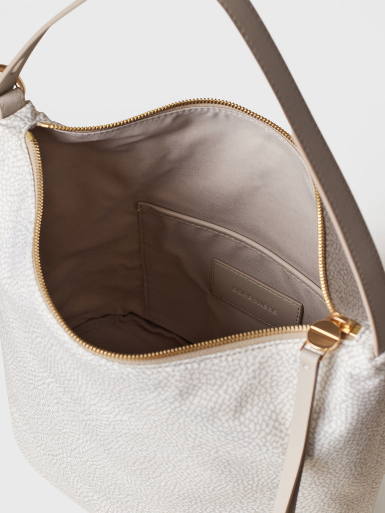 Op Recycled fabric and Leather Shoulder bag - PRIVE BUCKET BAG MEDIUM - Borbonese