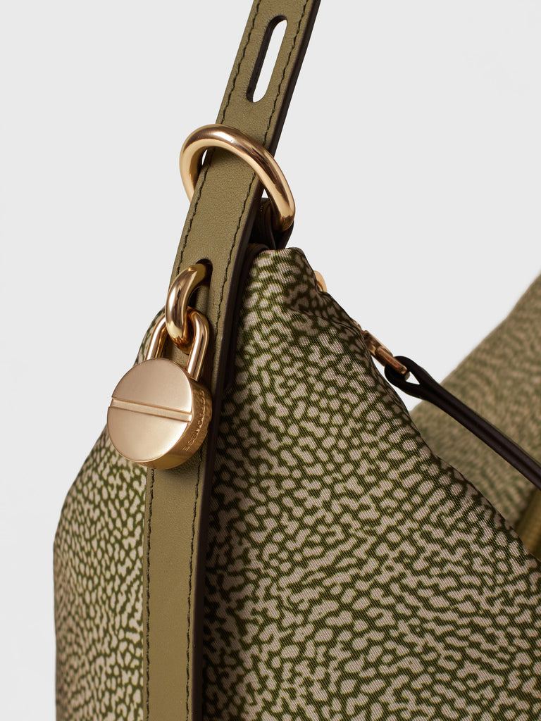 Op Recycled fabric and Leather Shoulder bag - PRIVE BUCKET BAG MEDIUM - Borbonese