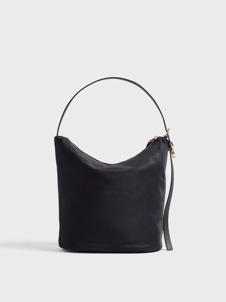 Borsa a spalla in tessuto Op e pelle - PRIVE SECCHIELLO MEDIUM - Borbonese
