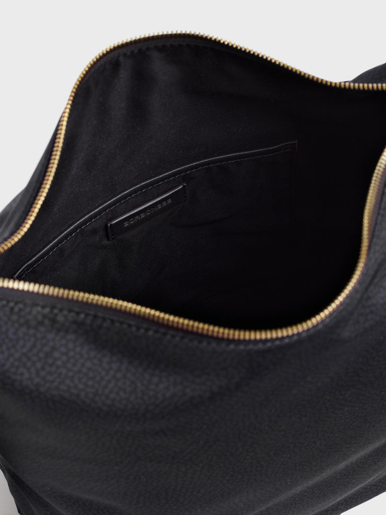 Borsa a spalla in tessuto Op e pelle - PRIVE SECCHIELLO MEDIUM - Borbonese