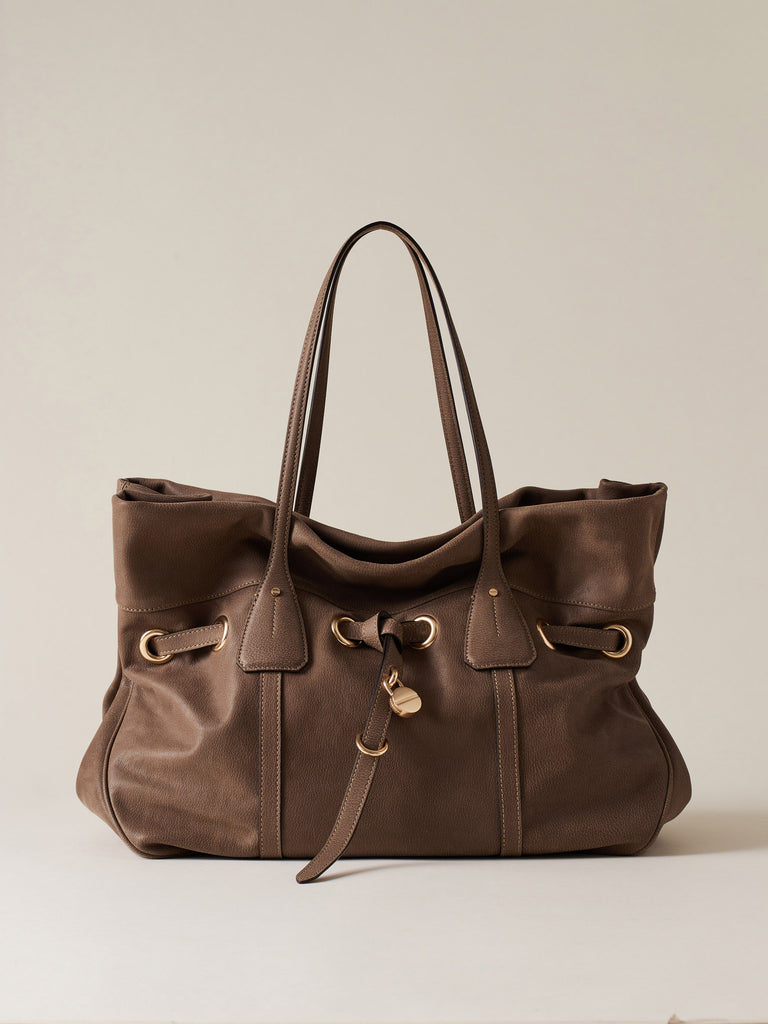 Leather shoulder bag - PRIVE SHOPPING BAG LARGE - Borbonese