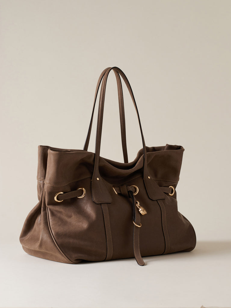 Leather shoulder bag - PRIVE SHOPPING BAG LARGE - Borbonese