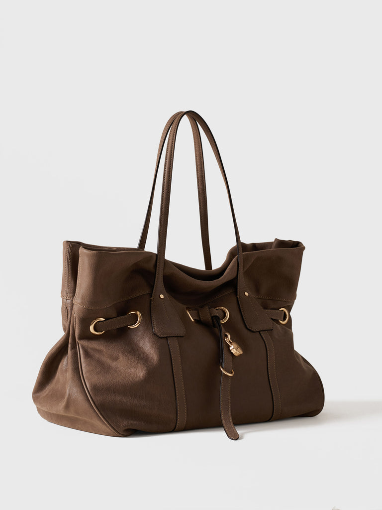 Leather shoulder bag - PRIVE SHOPPING BAG LARGE - Borbonese