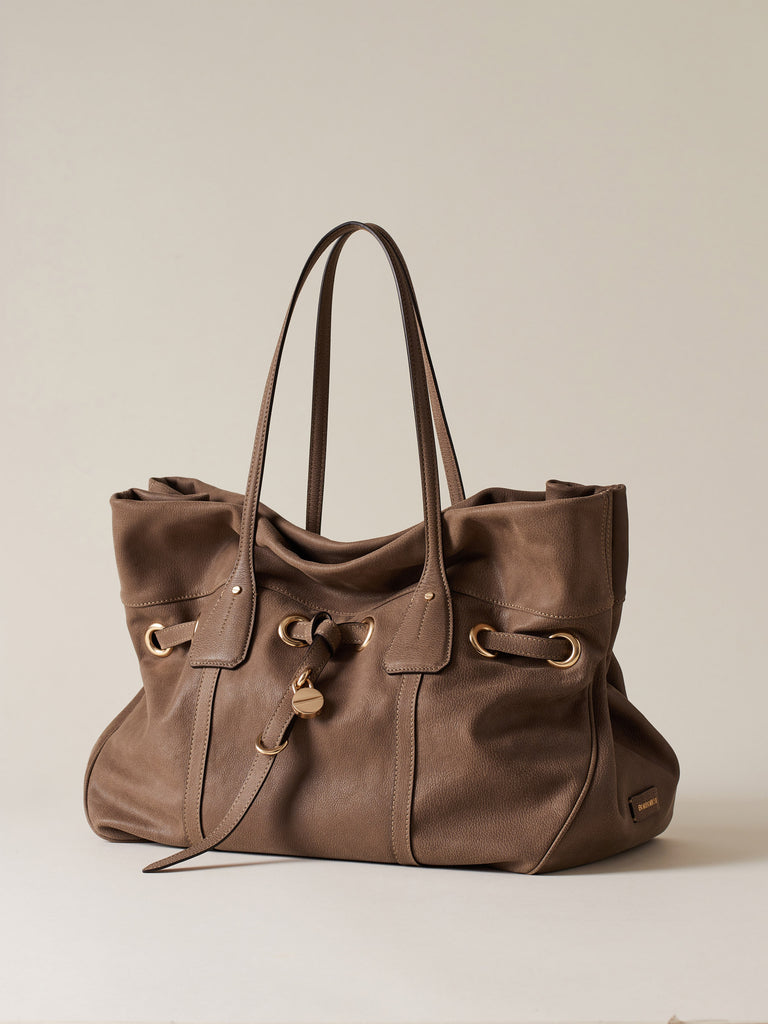 Leather shoulder bag - PRIVE SHOPPING BAG LARGE - Borbonese