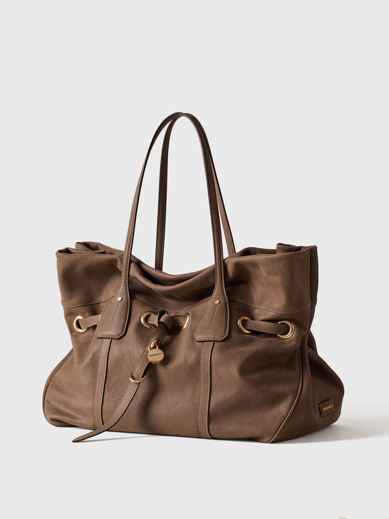 Leather shoulder bag - PRIVE SHOPPING BAG LARGE - Borbonese