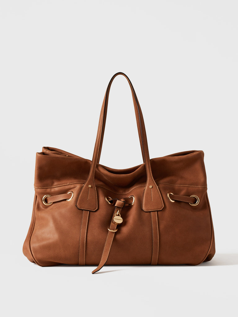 Leather shoulder bag - PRIVE SHOPPING BAG LARGE - Borbonese