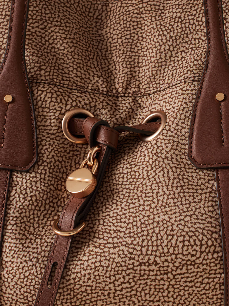 Borsa a spalla in Tessuto riciclato Op e Pelle - PRIVE BORSA SHOPPING LARGE  - Borbonese