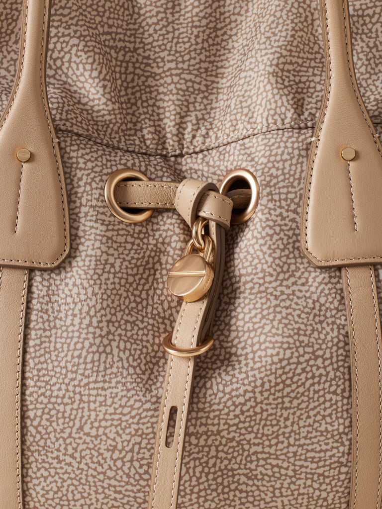 Borsa a spalla in Tessuto riciclato Op e Pelle - PRIVE BORSA SHOPPING LARGE  - Borbonese