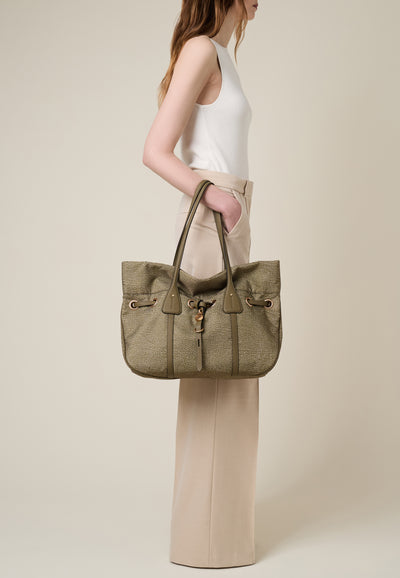 PRIVE BORSA SHOPPING LARGE  - The Khaki Edit - Borbonese