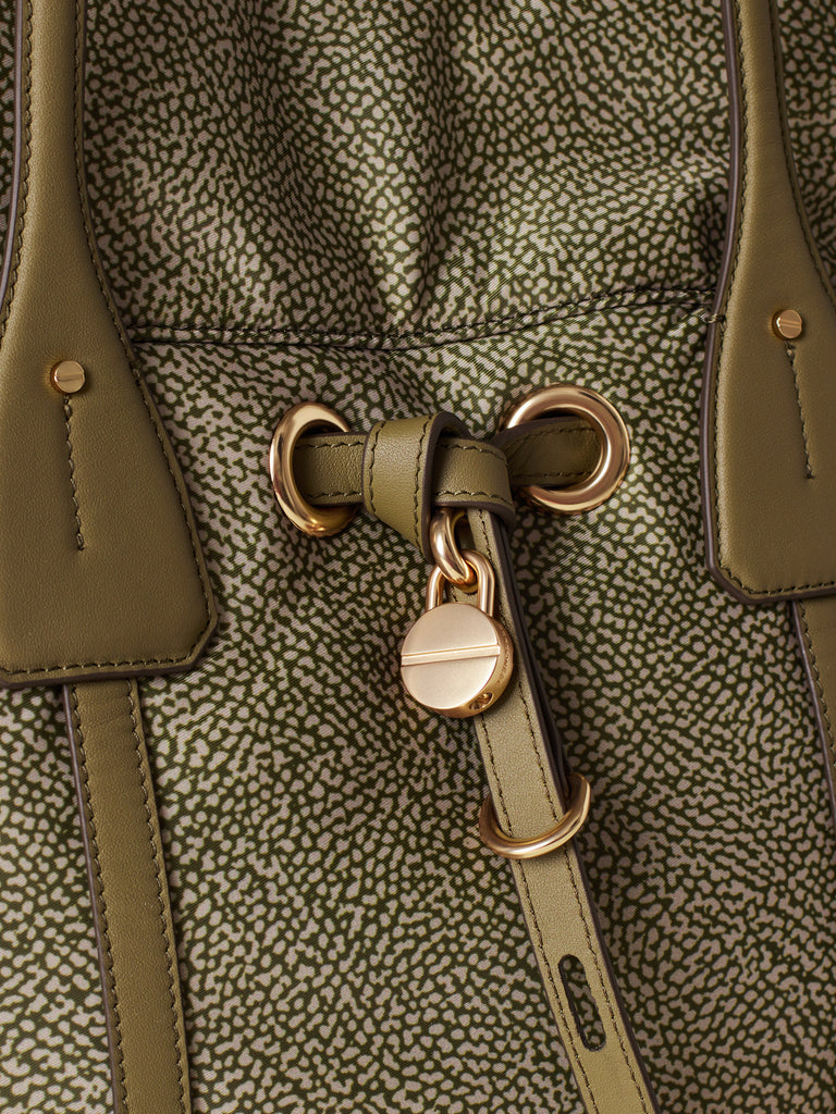 Borsa a spalla in Tessuto riciclato Op e Pelle - PRIVE BORSA SHOPPING LARGE  - Borbonese