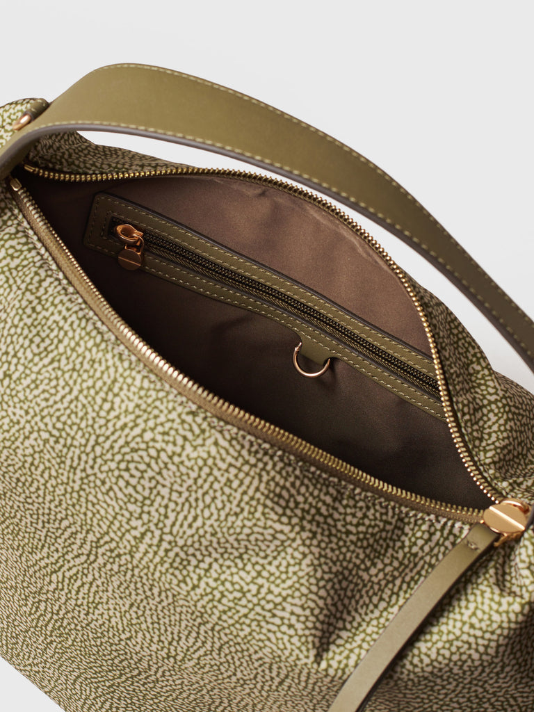 Op Recycled Fabrica and Leather shoulder bag - PRIVE HOBO BAG MEDIUM - Borbonese