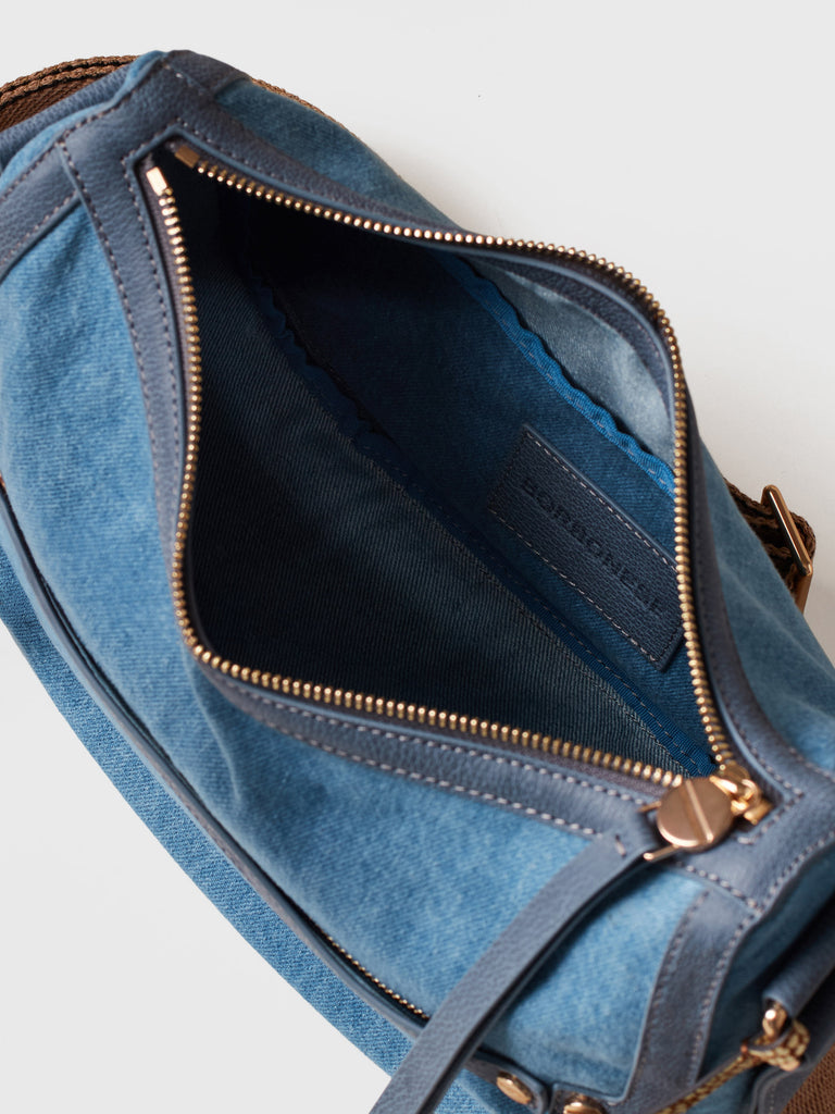Borsa a tracolla in Denim - LUNA BORSA SMALL - Borbonese