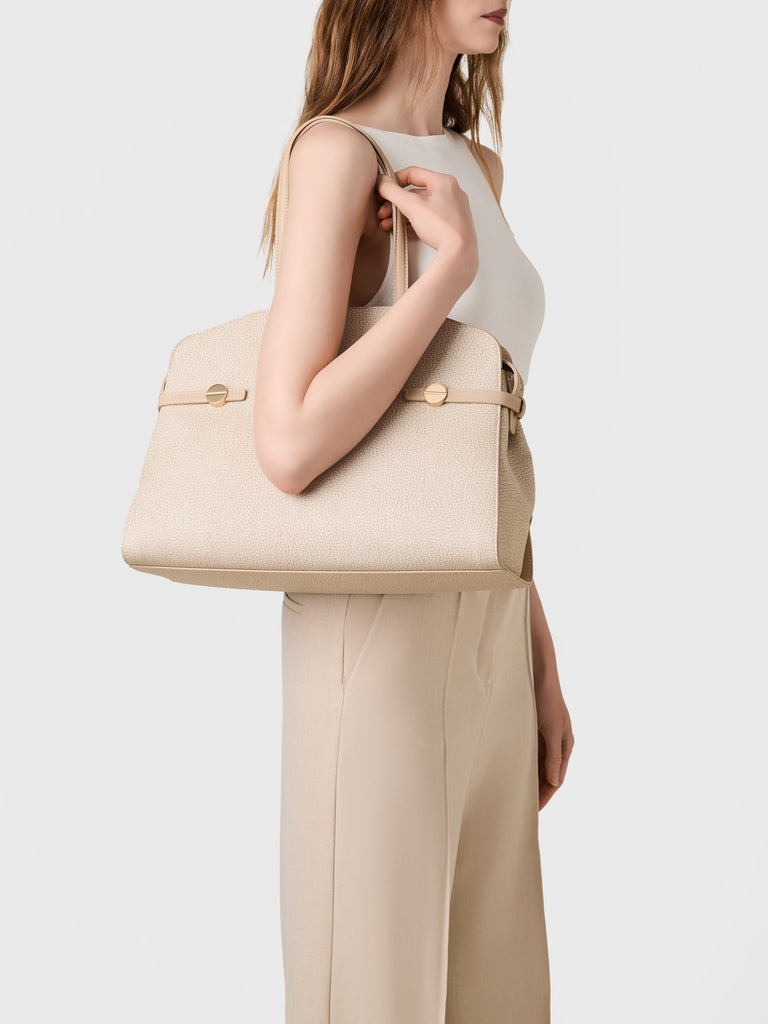 Borsa a spalla di Tela rivestita Op - GEMINI BORSA SHOPPING MEDIUM - Borbonese