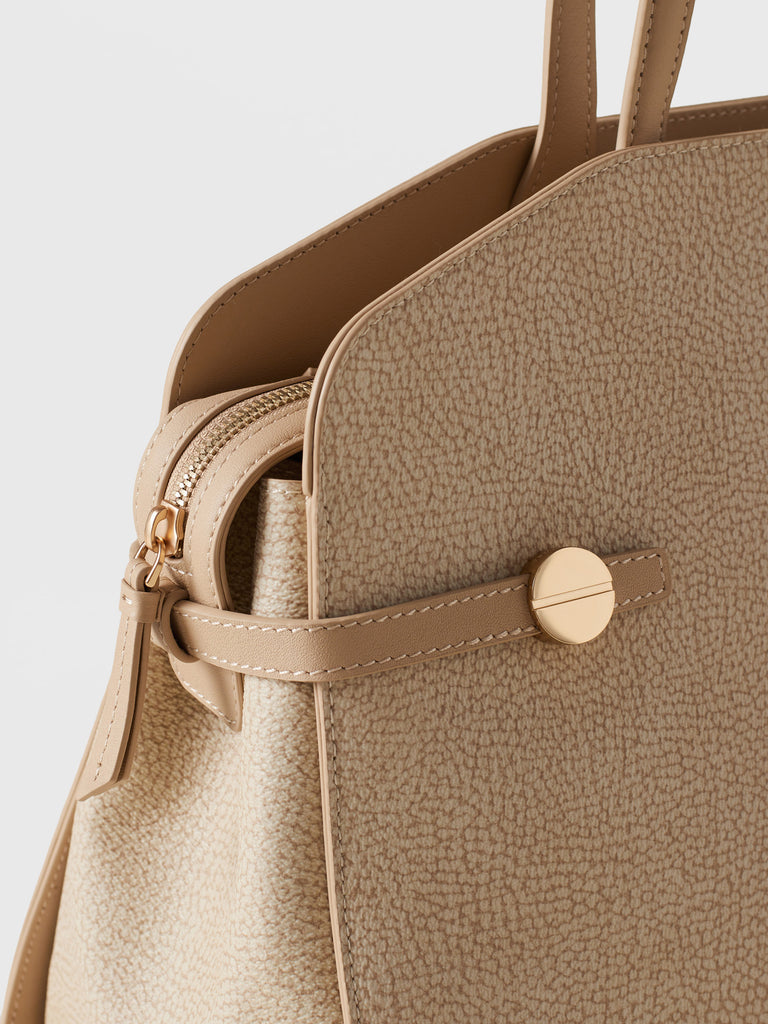 Borsa a spalla di Tela rivestita Op - GEMINI BORSA SHOPPING MEDIUM - Borbonese