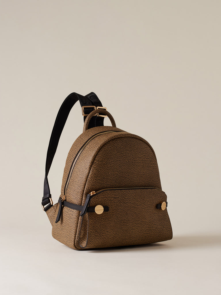Op Coated Canvas Backpack - GEMINI BACKPACK MEDIUM - Borbonese