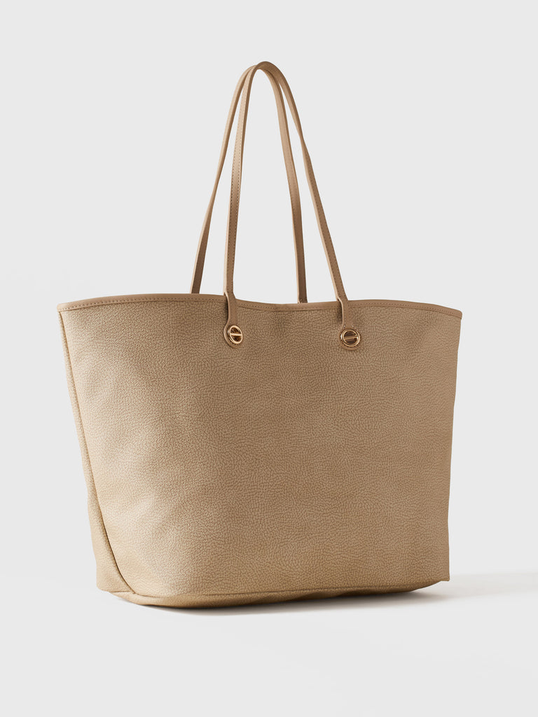 Op Coated Canvas and Leather Shoulder bag - FLIGHT LARGE SHOPPING BAG - Borbonese