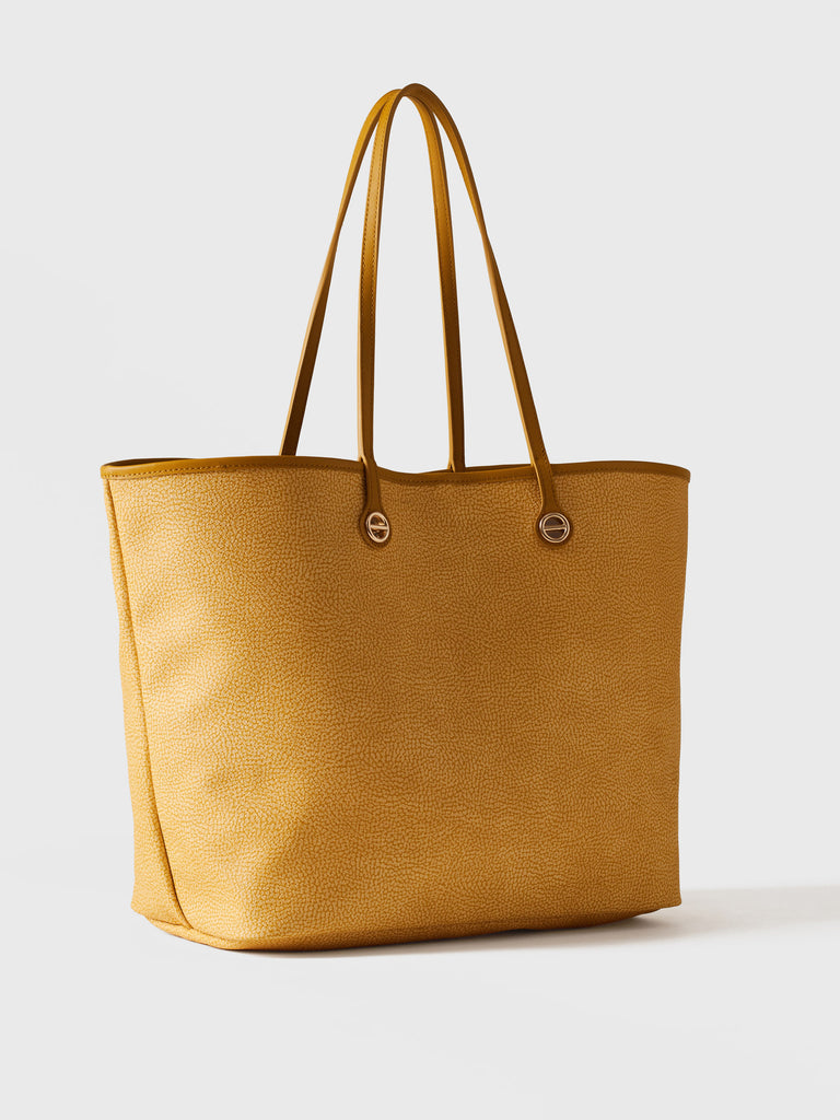 Borsa a spalla di Tela rivestita Op e Pelle - FLIGHT BORSA SHOPPING LARGE - Borbonese