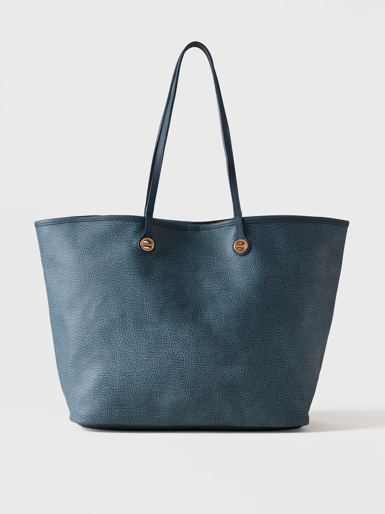 Op Coated Canvas and Leather Shoulder bag - FLIGHT LARGE SHOPPING BAG - Borbonese