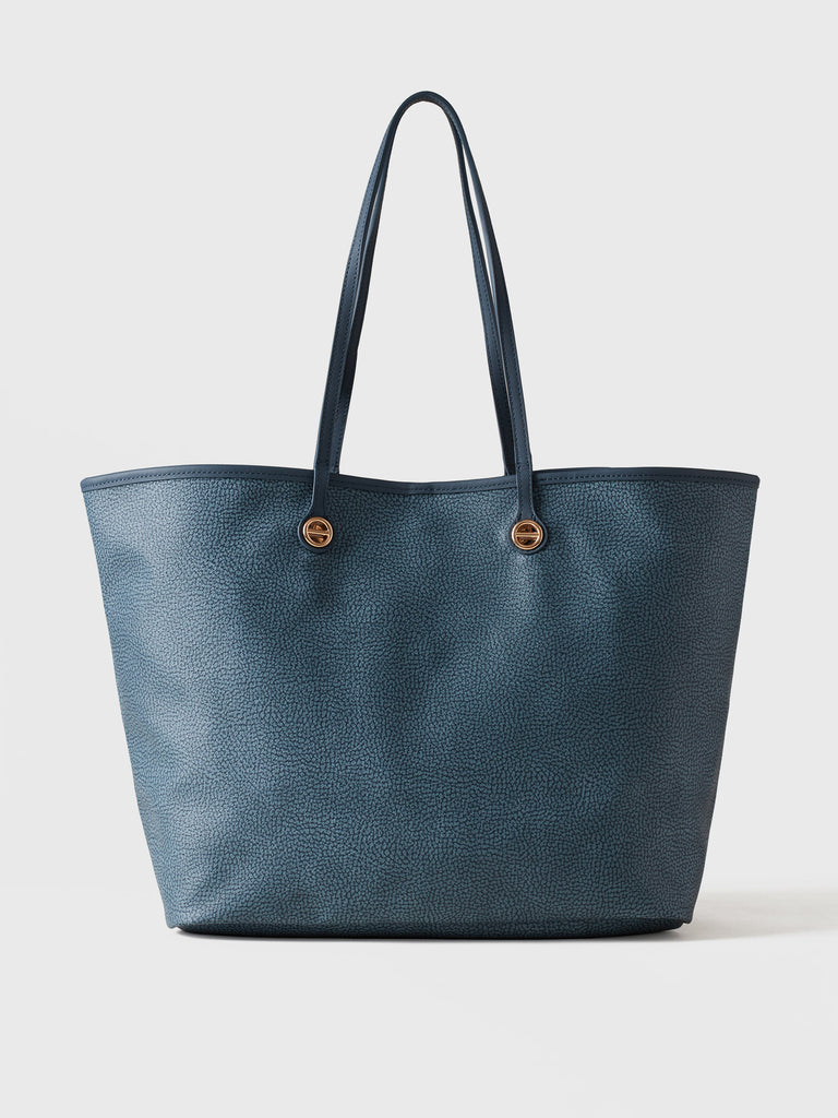 Op Coated Canvas and Leather Shoulder bag - FLIGHT LARGE SHOPPING BAG - Borbonese