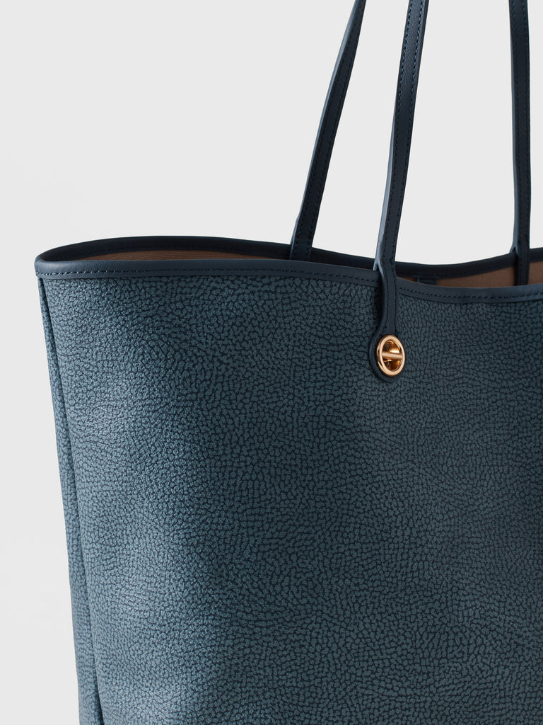 Op Coated Canvas and Leather Shoulder bag - FLIGHT LARGE SHOPPING BAG - Borbonese