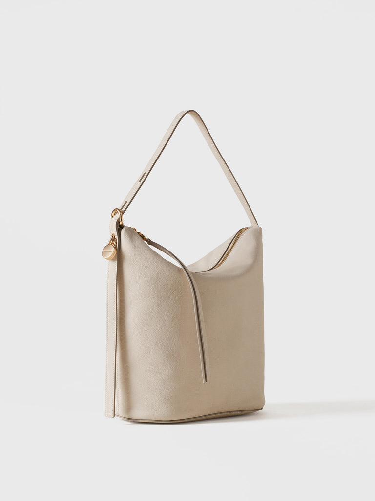 Leather shoulder bag - PRIVE BUCKET BAG MEDIUM - Borbonese