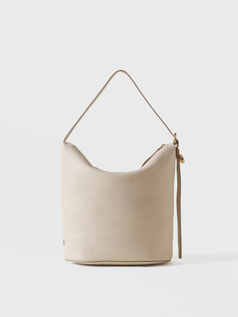 Leather shoulder bag - PRIVE BUCKET BAG MEDIUM - Borbonese