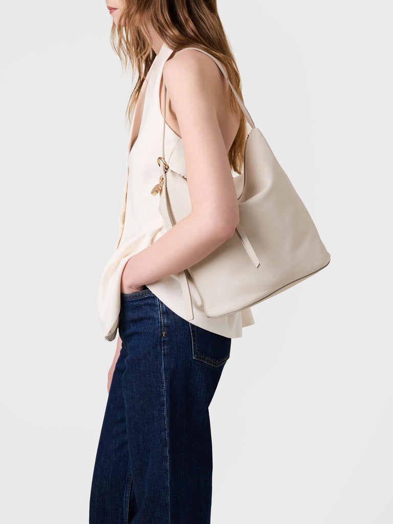 Leather shoulder bag - PRIVE BUCKET BAG MEDIUM - Borbonese