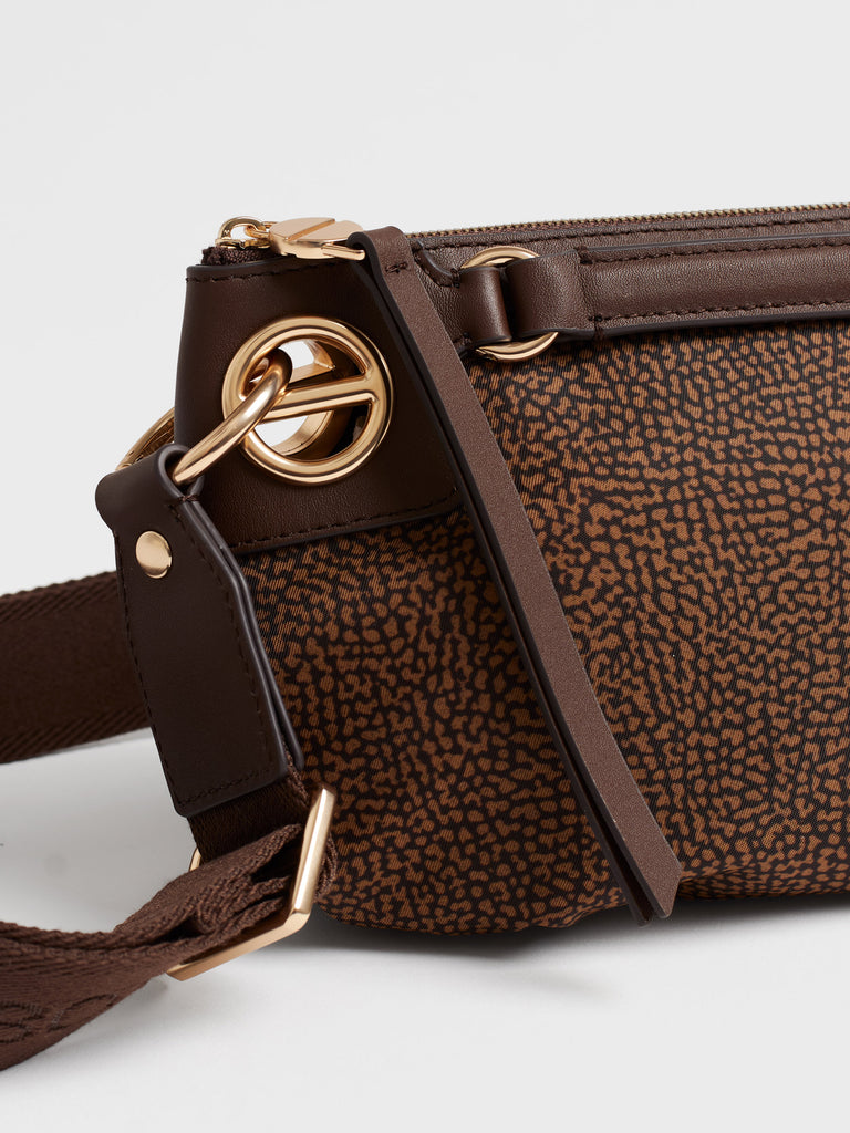 Borsa a spalla in tessuto stampa Op - LONDON BORSA MINI - Borbonese